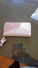 Cartera de cuero con diseño geométrico de lujo para mujer, monedero de Cremallera larga con diseño de borla, monedero femenino