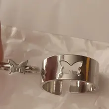 Anillo con diseño de mariposa de plata de primera ley para hombre y mujer, sortija, plata esterlina, oro, estilo Punk, Animal, aniversario, unisex