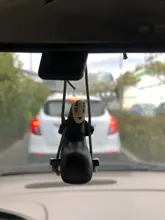 Lindo Anime Coche accesorio sin rostro hombre colgante de gato de colgante para espejo retrovisor Regalo de Cumpleaños Auto, #1 adornos Coche