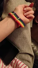 Pulseras bisexuales trenzadas para hombres y mujeres, pulseras trenzadas del orgullo de los homosexuales, del arco iris de Nepal, joyería de amistad