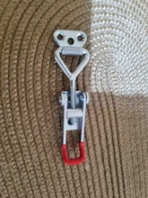 HELTC 1 piezas de plata + rojo ajustable pestillo de palanca al cerrojo de cajas de palanca para Hasp pestillo de palanca atrapar cerradura