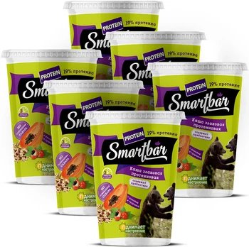 Porridge cereal, with protein, raisins, papaya and guarana, smartbar 40g., (6 pcs)
Porridge cereal, with protein, raisins, papaya and guarana, smartbar 40g., (6 pcs)