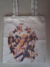 Haikyuu-bolsa de compras de algodón reutilizable, bolsa de yute, bolsa de tela