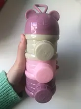 Caja portátil de almacenamiento de alimentos para bebé, oso antiniebla DE 3/4 capas, caja de polvo de leche de cereales esencial con apertura lateral, recipiente para aperitivos para bebés pequeños