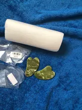 2 uds verde Gua Sha placa masajeador para cara de acupresión Natural Jade piedra Facial ojo raspado Guasha salud corporal masaje herramienta