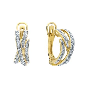 Gold earrings with diamonds sunlight sample 585 
Gold earrings with diamonds sunlight sample 585