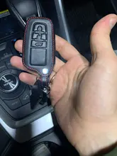 VCiiC-Funda de cuero para llavero de coche, funda de 3 botones, sin llave, para Toyota Camry, CHR, Prius, Corolla, RAV4, Prado 2017, 2018