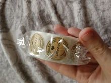 500 Uds Kraft Merci francés Etiquetas de Gracias pegatinas hecho a mano paquete sobre sello etiqueta Scrapbooking adhesivo de papelería regalo