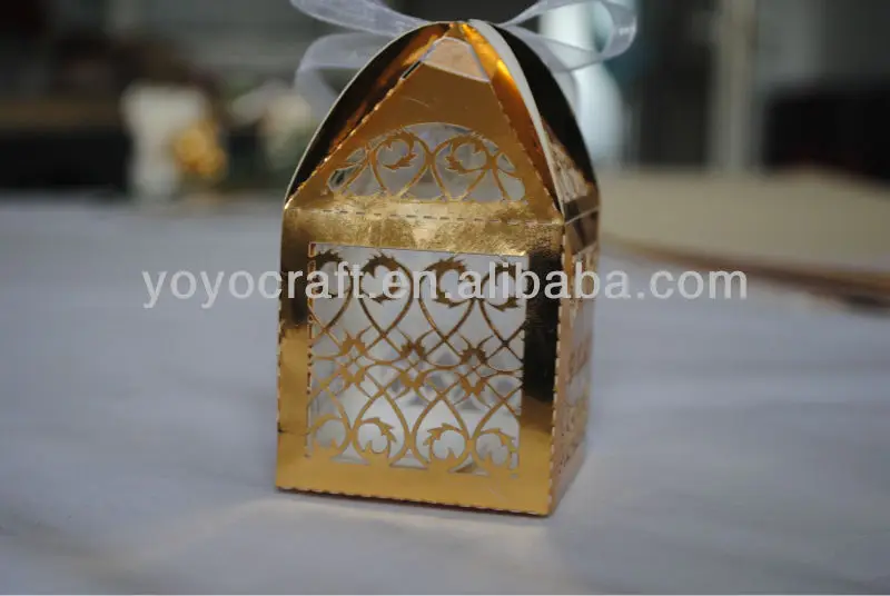 gift box, laser cut wedding box with ribbon from yoyo