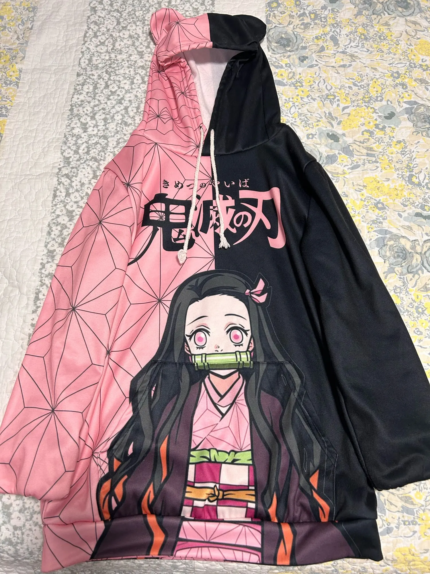 Толстовка для косплея Kamado Nezuko, пуловер с капюшоном и 3D