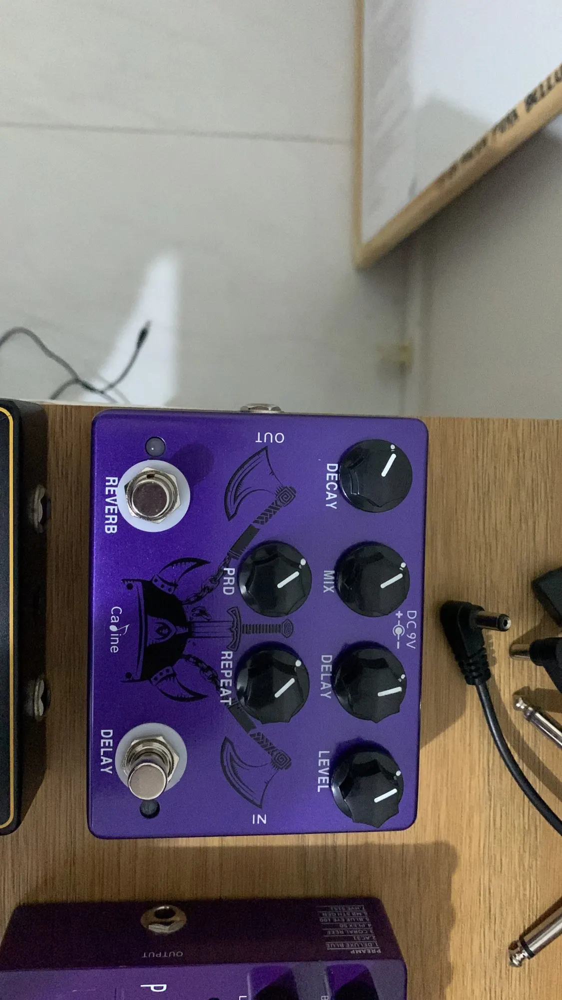 Pedal De Efeito Caline Ragnarok Reverb E Delay Cp-80 Violeta Violeta