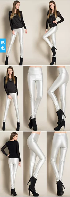 2017 Autumn Winter Women Elastic PU Leather Velvet High Waist Thick Warm leggings Slim Pencil Pants Colorful Trousers Female 16 2017 Autumn Winter Women Elastic PU Leather Velvet High Waist Thick Warm leggings Slim Pencil Pants Colorful Trousers Female 16