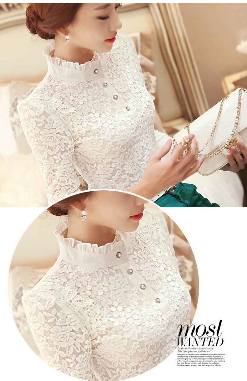 Long Sleeve Lace Floral Patchwork Chiffon Blouse Shirts (Us 2-16W)