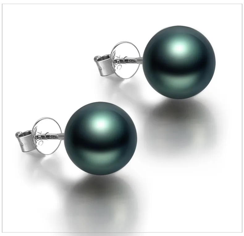 gvbori tahitian black pearl earrings