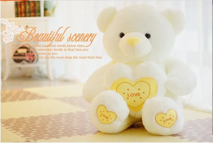 The Lovely Hug Bear Doll Teddy Bear With Love Heart Plush Toy Doll Birthday Gift Yellow About 80cm Bear Basket Bear Companiesdoll Medical Aliexpress