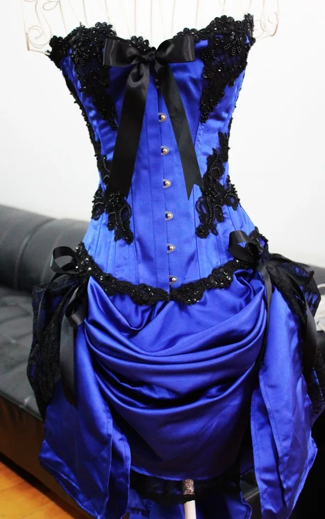 Vintage Beaded Lace Corset Short Royal Blue Prom Dresses 2014 New Arrival