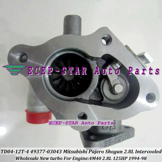 TD04-12T-4 49377-03043 ME201636 Turbocharger for MITSUBISHI PAJERO SHOGUN Intercooled 1994-98 Engine 4M40 2.8L 125HP (4)