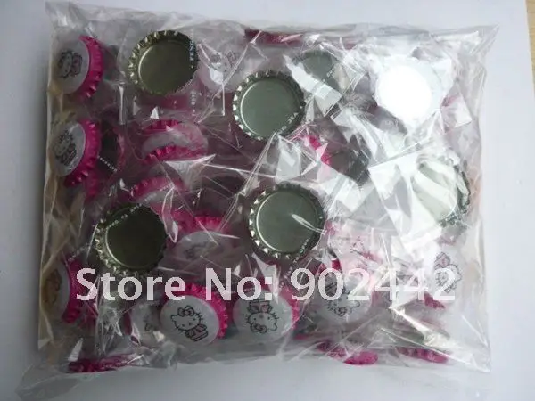 Free Shipping 1000 Sets Colorful Bottle Caps Matched With Cartoon Printed Epoxy Stickers, 10 Designs for Choice 
