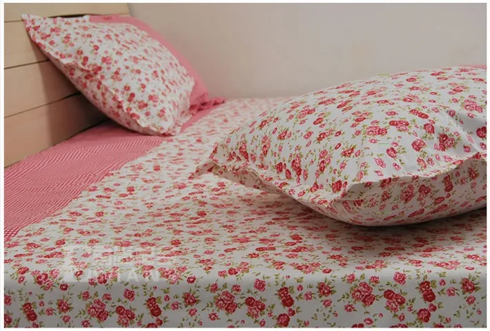 red rose pink bedspread floral sheet 1pc cotton bedcover king size red floral sheets