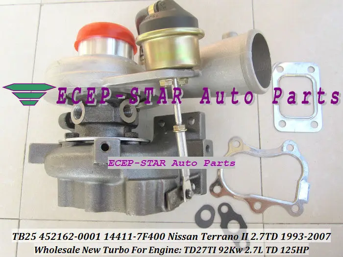 TB25 452162-0001 14411-7F400 452162 Turbo Turbine Turbocharger For Nissan Terrano II 2.7L TD 125HP 1993-2007 TD27TI 92Kw (2)