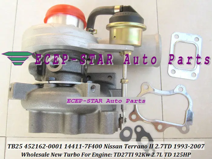 TB25 452162-0001 14411-7F400 452162 Turbo Turbine Turbocharger For Nissan Terrano II 2.7L TD 125HP 1993-2007 TD27TI 92Kw (1)