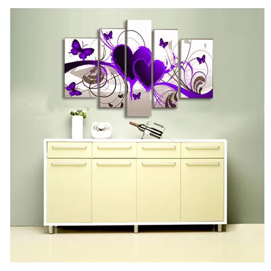 butterfy and heart group oil paintin 30x50cmx2+20x60cmx2+20x80cm (3)