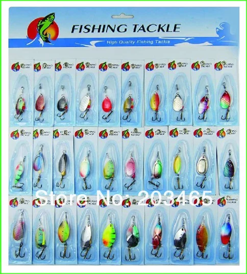 Frete Grátis Pçs - Set Vários Assorted Laser Spinners Colher Isca Mix 30 L056m 6 Vários Assorted Laser Spinners Colher isca colher