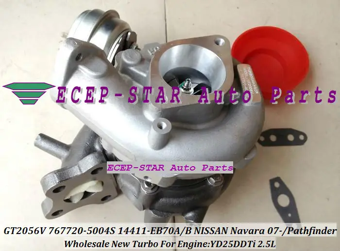 GT2056V 767720-5004S 14411-EB70A 14411-EB70B 14411-EB70B NISSAN Navara 2007- Pathfinder engineyd25DDTi 2.5L turbocharger