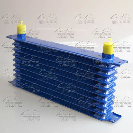 AN10 Engine Transmission Aluminum 9 Row Racing Auto Oil Cooler Kit Filter Relocation Kit Steel Braided Oil Line Hose Fitting Sandwich Adapter DSC_0990