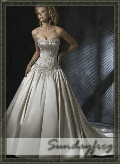 Freeshipping New Arrival Ball Gown Satin Sweetheart Beaded Bolero Freeshipping New Arrival Ball Gown Satin Sweetheart Beaded Bolero Jacket Pearl Wedding Dresses Bridal Prom