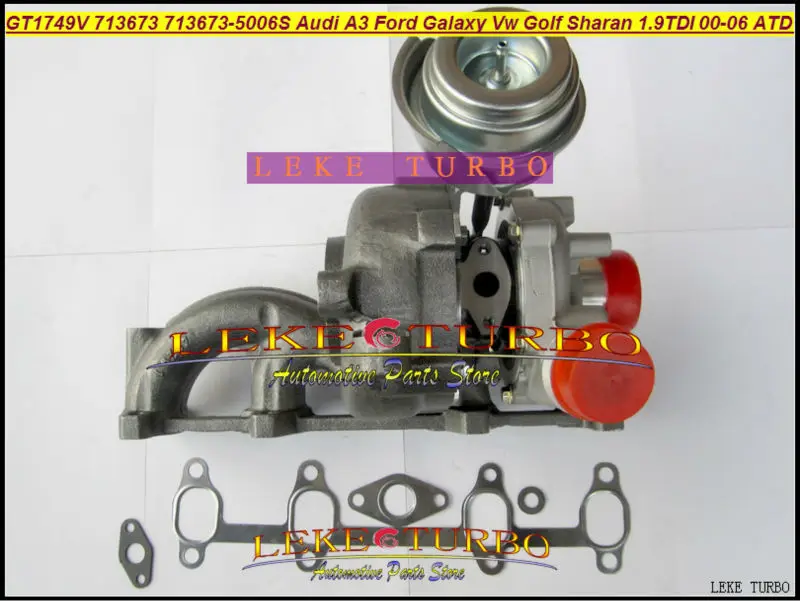 LEKE GT1749V 713673-5006S 713673 turbocharger turbo for Audi A3 Ford Galaxy VW Golf Sharan 1.9 TDI 2000-06 AUY AJM ASV ATD 1.9L 85KW Diesel 115HP