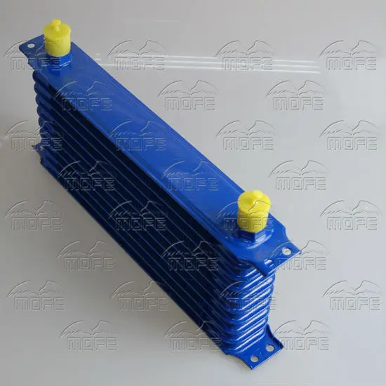 AN10 Engine Transmission Aluminum 9 Row Racing Auto Oil Cooler Kit Filter Relocation Kit Steel Braided Oil Line Hose Fitting Sandwich Adapter DSC_0992
