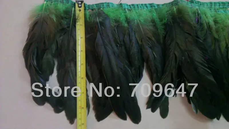 Coque feather fringe turquoise irridescent color 2 yards trim