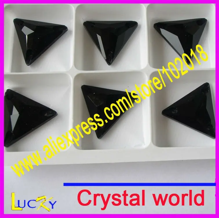 free shinpping sew on jet  COLOR triangle 22mm and 16mm shine as swarovski