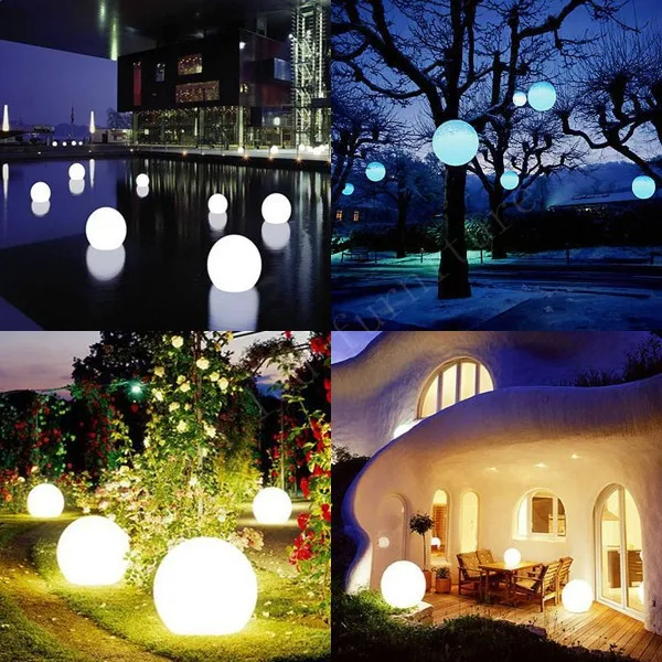 function for waterproof 16 colors change remote control plastic outdoor light lamp sphere led ball