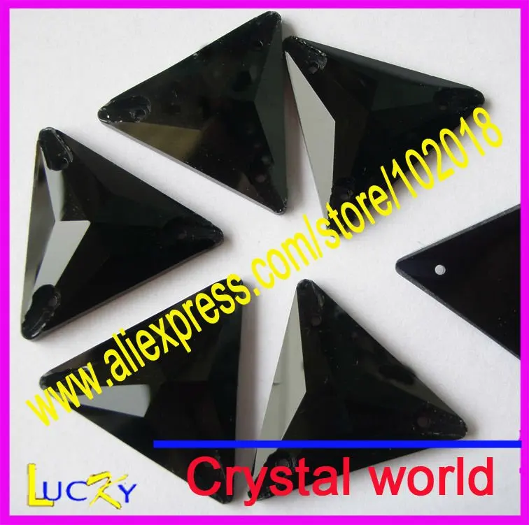 free shinpping sew on jet  COLOR triangle 22mm and 16mm shine as swarovski