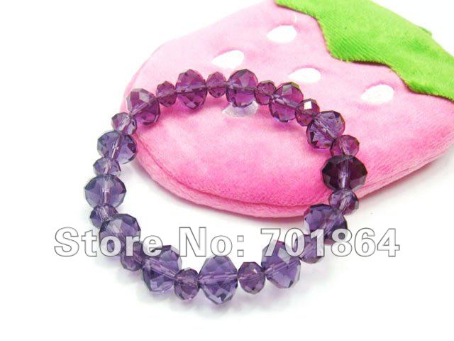 10pcs/lot Free Shipping Fashion Jewelry Crystal Beads Bracelet Violet Color size 8-12mm crystal beads