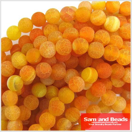 8mm frost yellow agate round beads .jpg