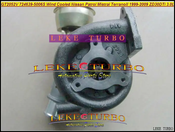 GT2052V 724639-5006S Wind Cooled Oil cooled Turbo 705954-0015 14411-VC100 Turbocharger For Nissan Patrol MISTRAL Terrano II 1999-2009 ZD30DDTi ZD30ETi 3.0L - (2)