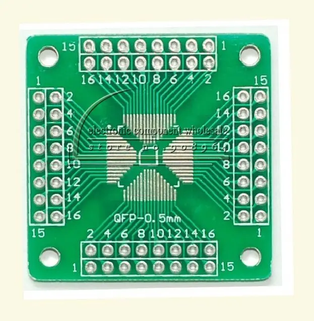 wholesale 10pcs QFP32/44/64 0.8mm to QFP16-64 0.5mm Double-sided SMD adapter plate convertor board
