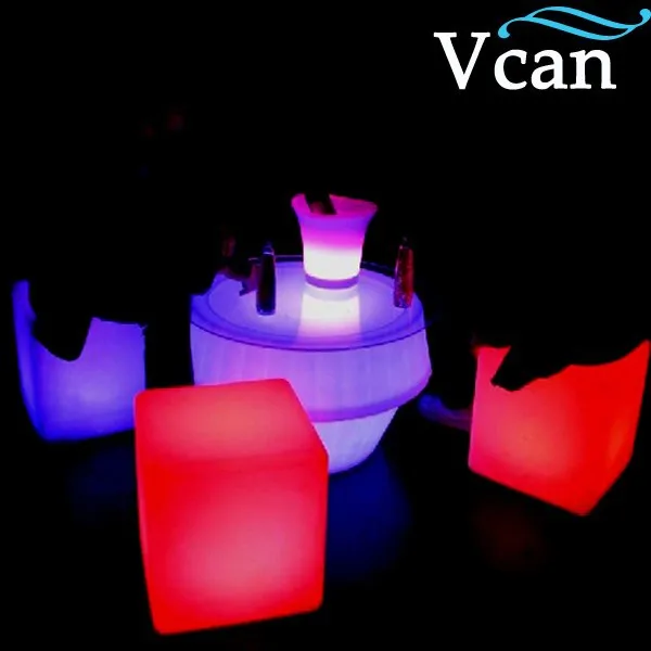 led plastic cube chair