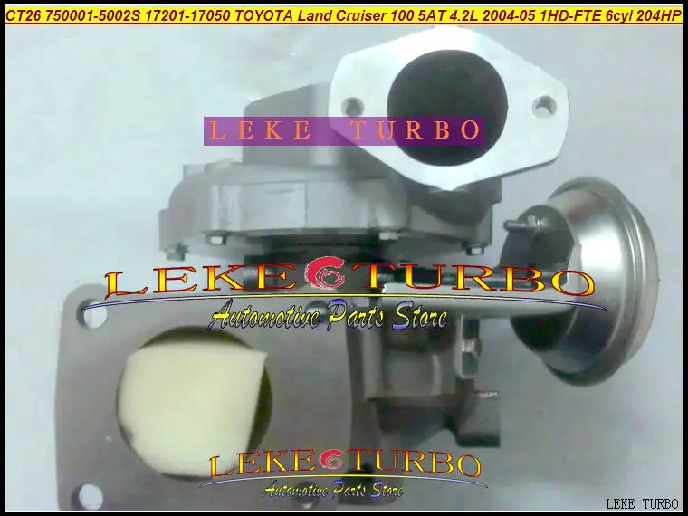 - CT26 750001-5002S 17201-17050 Turbo Turbocharger For TOYOTA Land Cruiser 100 5AT 4.2L 2004-05 1HD-FTE 6cyl 204HP (2)