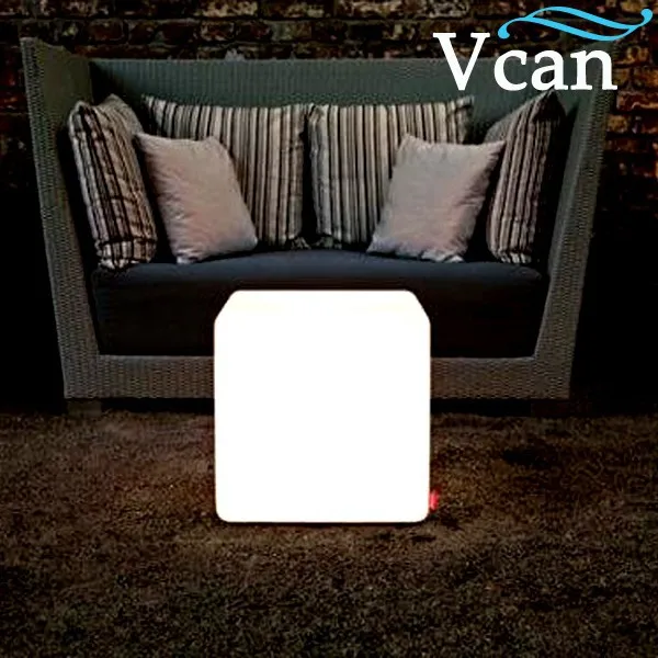 led light cube side table