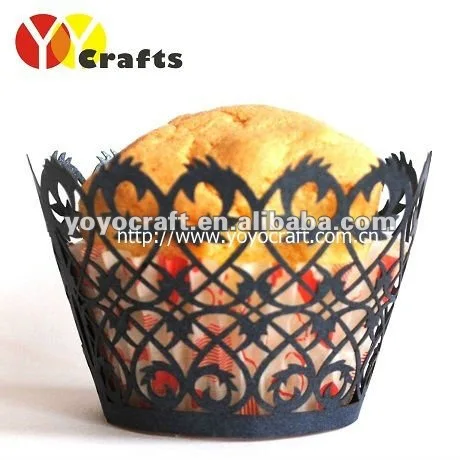 carbon black cupcake wrapers without glitter