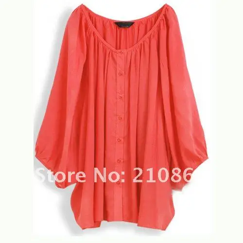 615 red Super loose blouse women short shirts red fashion and comfortable summer clothes ladies half sleeve design.jpg