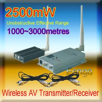2500mW Wireless Video Audio Transmitter Receiver System 8CH 2.5W  av sender wireless AV transmitter