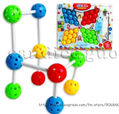 Candice guo! Hot sale plastic toys changeable DIY inserted beads blocks magic beads intelligence toy series create imagination