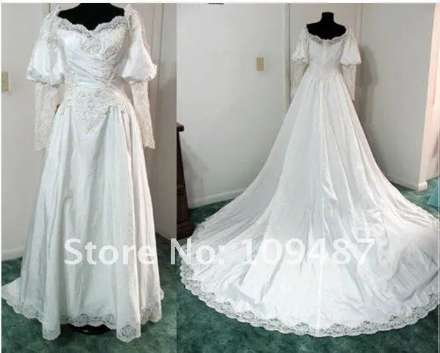 Vintage 80s Sweetheart White Wedding Gown Puff Sleeves Princess We Are A Professional Wedding Dresses Design And Manu Facturing Company All Our Products Made Of Top Quality Materials With Very Good Workmanship