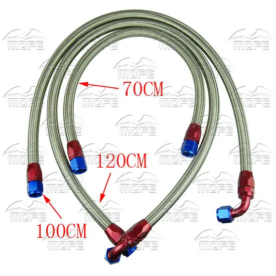Braided Stainless Steel AN10 Engine Transmission Auto Oil Cooler Hose Pipe Line With AN Fitting 70cm 100CM 120CM DSC_10175_