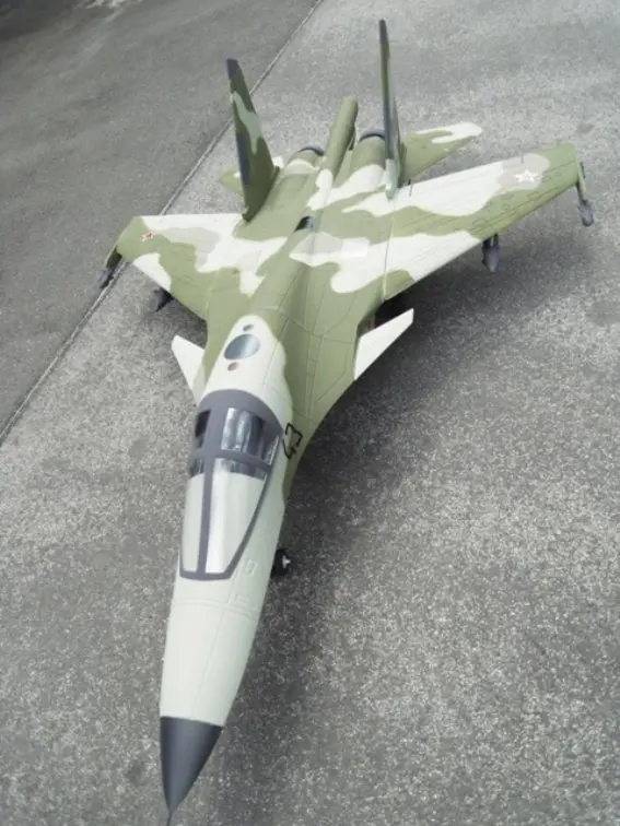 SU34 RC jet plane green camo